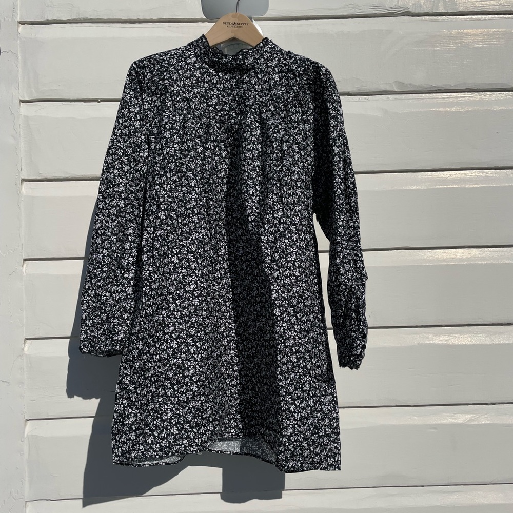 Zara Black Floral Babydoll Dress